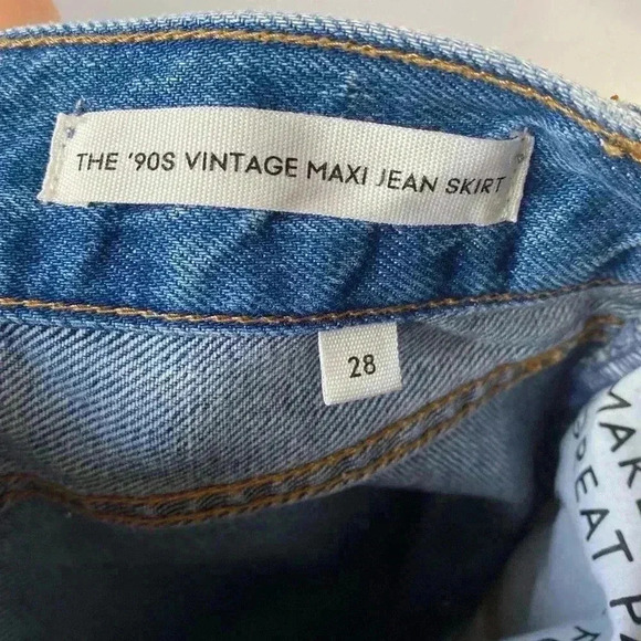 90s Vintage Aritzia Denim Forum Maxi Jean Skirt, Size 28 - Picture 3 of 12
